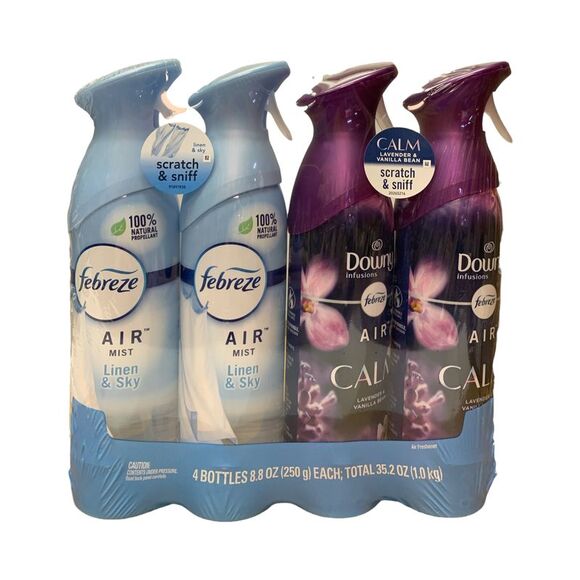 Febreze Air Effects Air Freshener, 4 pack, Linen & Sky/Lavender & Vanilla Bean - Picture 1 of 2